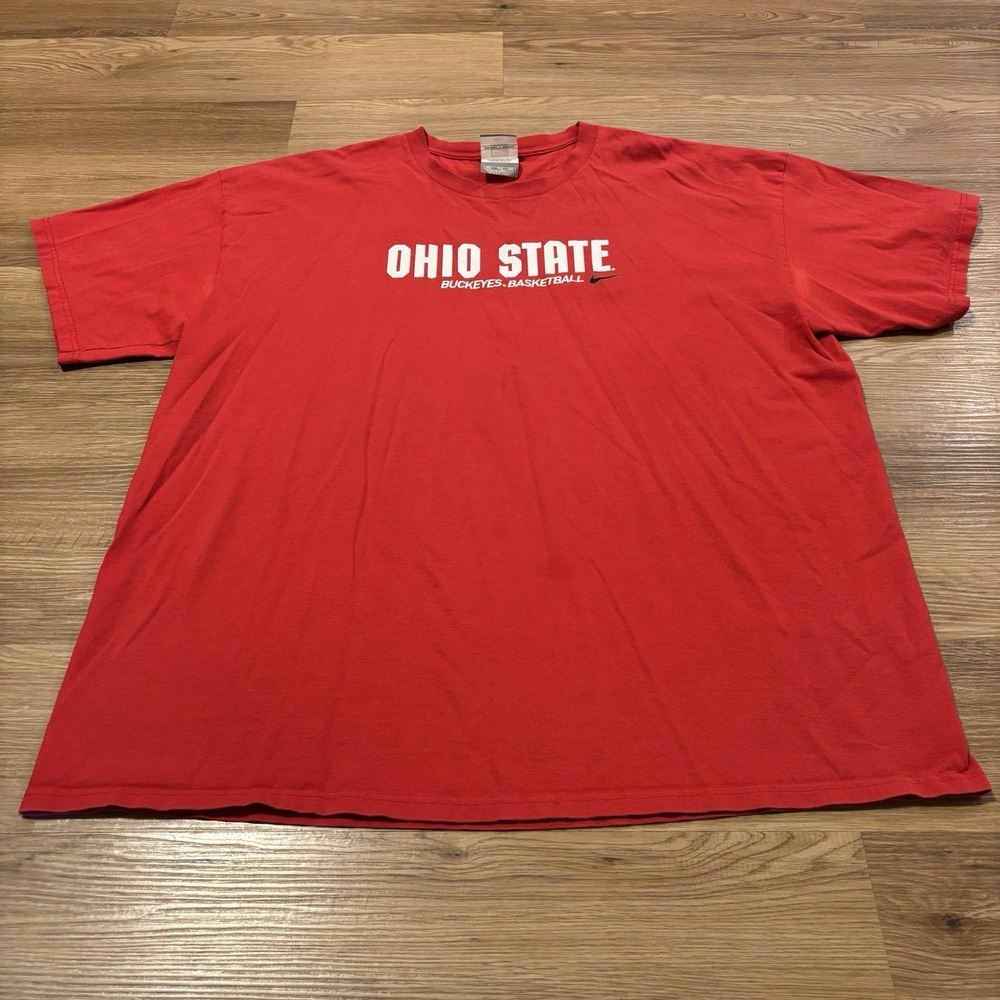 VTG Ohio State Buckeyes Basketball T-Shirt Men's 2XL Nike Team Double Sided Tee